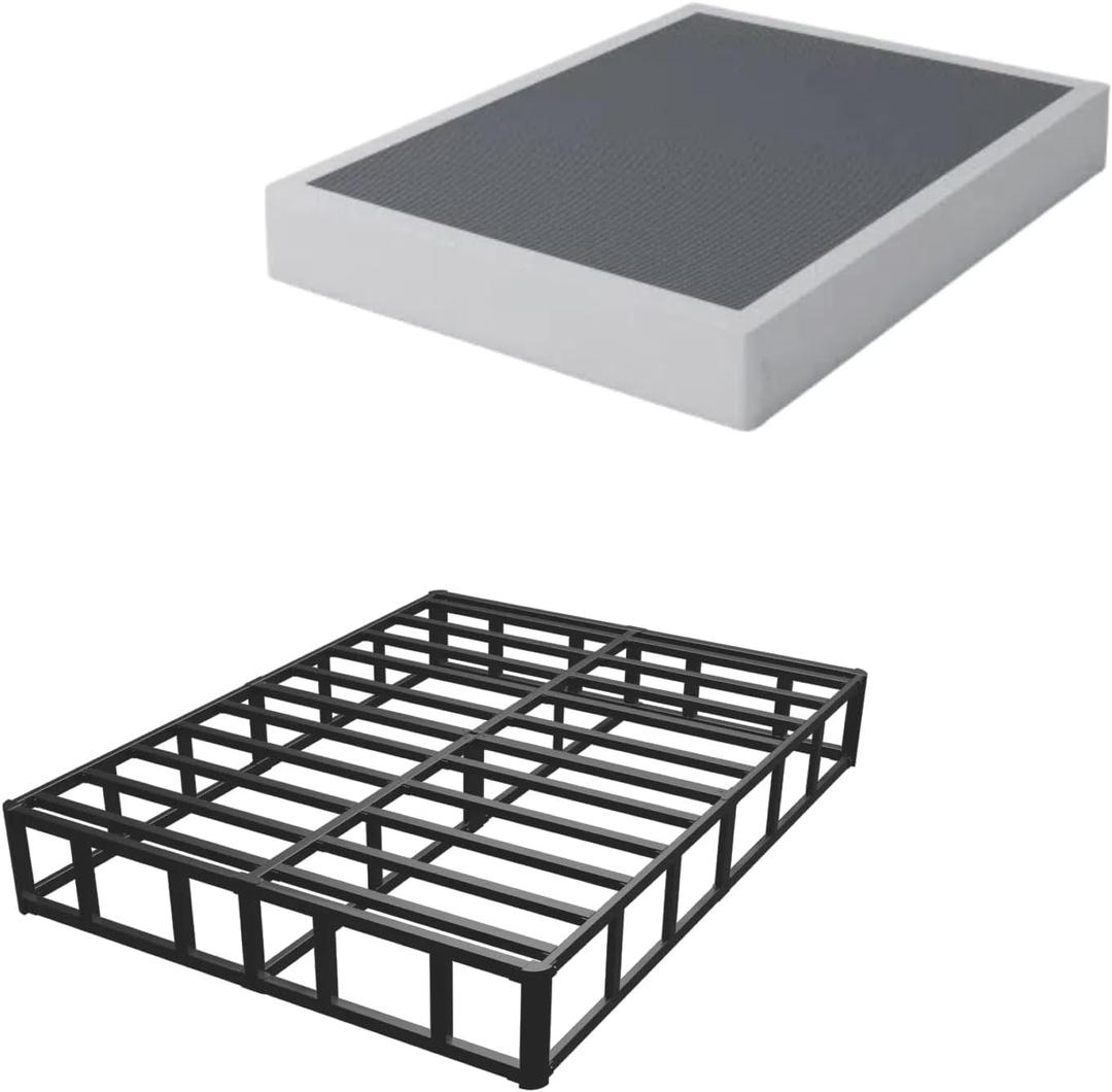 ALDRICH Box Springs King Size 9 Inch, Heavy Duty Metal Frame Mattress Foundation with Easy Clean Cover, Noise Free, Easy Assembly