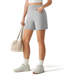 G4Free EverGoing Women's Casual Shorts with Pockets 4"/ 5" Yoga Workout (L)