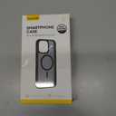 2 x Lamicall Magnetic Case for iPhone 15 Pro Max, for Magsafe - [Diamond Textured Anti-Slip Edge] [Military Grade Shockproof Protection] Translucent Hard Slim Magnet Protective Cover (Black)