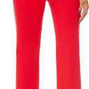 iChosy Women's Stretchy Straight Leg Dress Work Pants Business Office Casual Slacks with Pockets (Red)