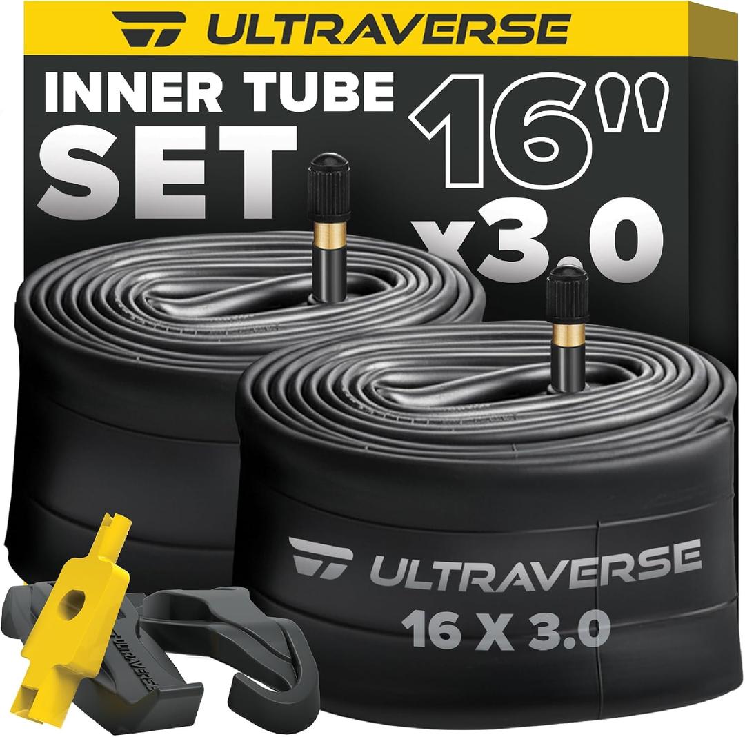 Ultraverse 16x3.0 Fat Bike Inner Tube Set, Schrader Valve, 2 Pack