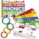 Phonics Flash Cards - Learn to Read in 20 Phonic Stages - Education for Kids Ages 4-8 Kindergarten 1st 2nd Grade