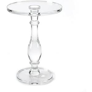 LIKENOW Acrylic End Table,Acrylic Side Table,Modern Nightstand with Clear Small Round Top and Solid Post for Living Room,Bedroom and Lobby 13.5x13.5x19.5 High inches
