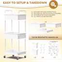 Goovilla Diaper Cart with Lockable Wheels and Easy Assembly, 3 Tier White Rolling Cart for Baby Nursery Storage, Sturdy Ample Diaper Caddy Organizer for Baby Girl, Boy, New Mom, Newborn Essentials