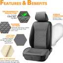 Elantrip 2PCs Front Car Seat Covers Leather Car Seat Protector Universal fit for Most Cars SUVs and Trucks Water Proof Seat Protector Gray