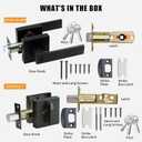JO.KO Keyed Entry Door Handle and Single Cylinder Deadbolt Door Locks, Matte Black Front Door Handle and Deadbolt Set, Heavy Duty Exterior Door Lever for Office and Home 1 Key 1 Combo