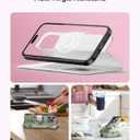 LUHOURI for iPhone 16 Pro Case Wallet - Wireless Charging Compatible Detachable Flip Folio Leather Cover - RFID Blocking 4 Card Slots - Protective Phone Case for Women - Vintage Magnolia Flowers