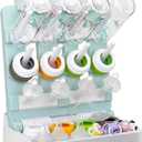 Baby Bottle Drying Rack, Vertical Standing Bottle Dryer Rack Holder-Space Saving Baby Bottle Drying Rack for Countertop-Holds Up to 12 Baby Bottles & Cup(Blue & White)