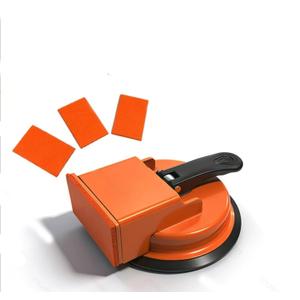 Upgraded Heavy Duty Tool, Enhanced Vacuum Suction CupStrong Suction Cup Laminate Flooring Gap Closer, Iron Base Repair Kit for Wood, Vinyl, Tile Floors (Orange)