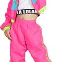 Girls Dance Clothing Set, Hip Hop Modern Jazz Team Performance Costume, Girls Dance Wear Sets (7-8, Hot Pink)