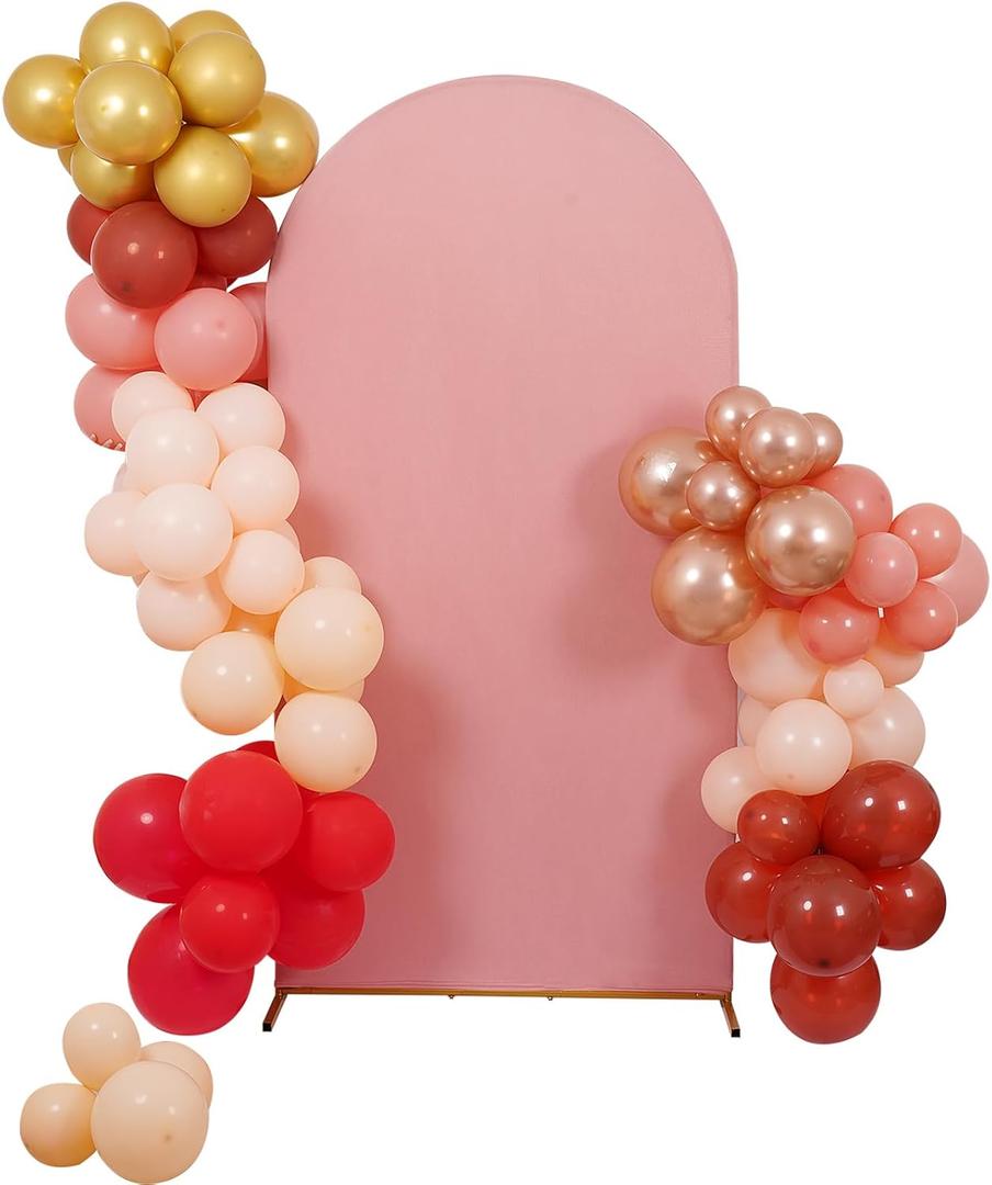 Peomeise 6.6FT Wedding Arch CoverDusty Rose Arch Backdrop Cover Stretchy Spandex Backdrop Stand Covers for Birthday Party Ceremony Banquet Decor(79.2" L x 39.6" W)