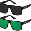 LYZOIT Square Sunglasses for Men Women Polarized Oversized Big UV Protection Rectangle Shades