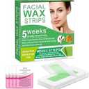 Facial Wax Strips for Women – 98% Natural Formula, Hypoallergenic for Sensitive Skin – Face Wax Strip for Hair Removal, Gentle & Quick Eyebrow Wax Strips for Upper Lip, Chin, Legs & Bikini Line