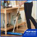 Nine Forty 36-Inch Premium Nylon Dust Mop Replacement Head - Heavy Duty Mop Head Refill for Industrial, Commercial, and Residential Cleaning - Dry Floor Duster for Hardwood Surfaces - Blue (1-Pack)