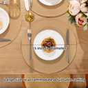 SHACOS Round Placemats Set of 8 Washable 15 inch Round Placemat Cotton Polyester Woven Braided Table Place Mats for Dining Table Decor, Camel