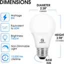 Energetic A19 LED Bulb 60W Equivalent Soft White, 2700K LED Light Bulbs, E26 Standard Base, 8W 760LM, Non-Dimmable, ETL Listed, 12 Pack