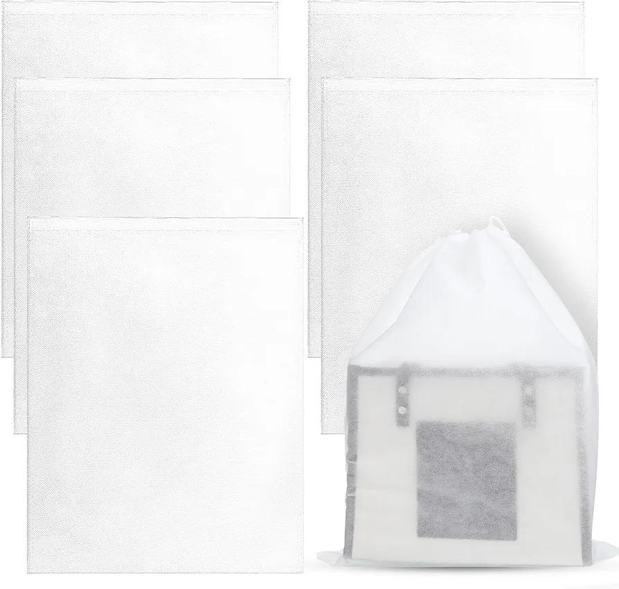 Lusofie 6 Pcs Dust Bags for Handbags - Non-Woven Drawstring Purse Storage Bags, Dust-Proof Covers for Purses, Boots & Shoes - Travel Organizer for Luggage, Closet Storage (15.7 x 19.5 Inch)