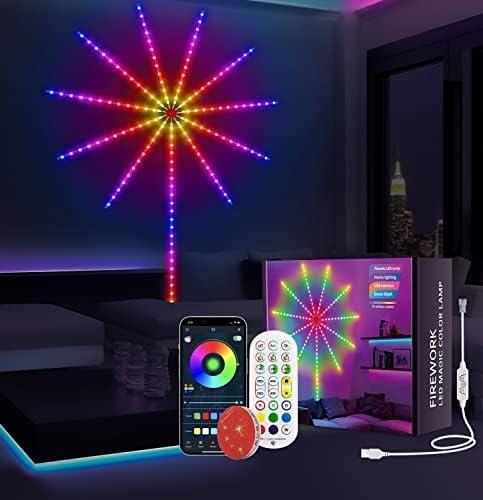 Smart Fireworks LED Lights, USB Powered ICRGB Dreamy Color LED Lights, Color Changing LED Ribbon for Room and Christmas Party Decoration
