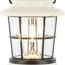 LUXPRO Retro LED Lantern - Battery-Powered Emergency Lantern - Water Resistant - Bright LED Lamp for Indoor & Outdoor Use - Use for Tents, Hiking or Hurricane Prep (Beige, Pack of 1)