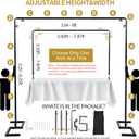 8.2 FT Wedding Arch Rectangle Stand Square Backdrop Stand, Extra Clamps to Table Rod Stand, Adjustable Photo Booth Background Kit, Balloon Arch Stand for Valentines Day Birthday Baby Shower Decor