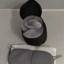 Neck Pillow Travel Pillow - 100% Pure Memory Foam Airplane Pillow with Adjustable Clasp & Removable Cover, Portable Travel Essentials for Long Flights, Car & Office (Dark Gray, with Eye Mask)