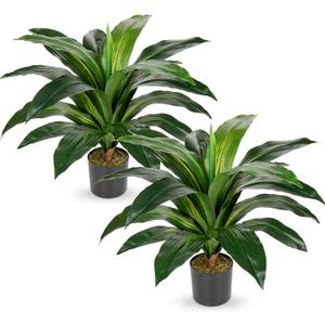 Dracaena Artificial Plants Large Fake Plant 22 Inches Tall Floor Plant Yucca Faux Potted Plant Tropical Silk Plants for Home Decor Indoor Living Room Bedroom Office Dcor, 2 Pack