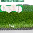 0.8 Inch Grass Height Artificial Grass 3FT x 10FT Customizable Flame Retardant UV Resistant Synthetic Grass Indoor Balcony, Entrance Decor Green Fake Turf Carpet (EXP 08/19/26)