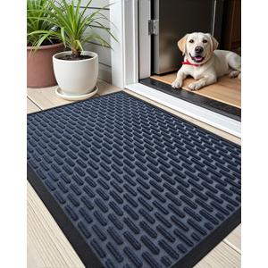 Color&Geometry Outdoor Mat for Front Door Home Entrance Outside Entry Patio Waterproof Heavy Duty Doormat Outdoor Floor Welcome Matt - 24"x36" Blue