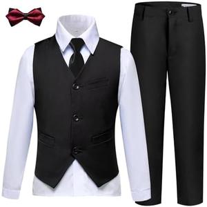Boys Suits Slim Fit Toddler Tuxedo Suit Set for Teen Boys Communion Dress Clothes Kids Wedding Ring Bearer Outfit 14 Y