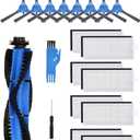 Replacement Parts Compatible with Eufy RoboVac 11S, RoboVac 30, RoboVac 30C, RoboVac 15C, RoboVac 15T, RoboVac 12, RoboVac 35C Accessory Robotic Vacuum Cleaner Filters, Side Brushes,Rolling Brushes