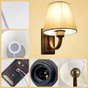 Wall Sconce Vintage Style Wall Light Fixture, Classic Wall Lamp for Indoor, Bedroom, Gold Iron Wall Lamp with Beige Fabric Shade