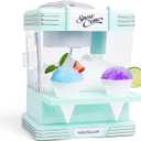 Nostalgia Snow Cone Machine With 2 Reusable Plastic Cups & Ice Scoop for Easy Serving- Retro Table-Top Ice Cone Maker Makes 20 Icy Treats- Slushie Machine for Parties, Family Treats & Gatherings- Aqua