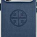 Premium Magnetic Techwoven Case for iPhone, Embossed Designer Logo, Compatible with MagSafe, Protective Slim Cover with Camera Button (Blue, iPhone 17 Pro Max)