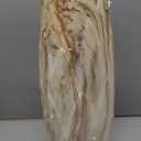 Deco 79 Ceramic Decorative Vase Marbled Centerpiece Vase with Angled Edge Opening and Rust Accents, Flower Vase for Home Decoration 7" x 7" x 21", Beige