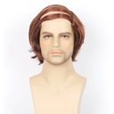 Old Man Costume Wig Short Wavy Bald Wig Comb Over Style for Bald Man Costume Party Funny Wigs(Brown)