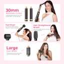 Atopskins 5 in 1 Hair Dryer Brush - Ionic Hot Air Styler for Fast Drying Auto Curling, 3 Heat Settings Blow Dryer, Frizz-Free Shine All Hair Types Hair Styling Tool Gift for Women (Black)