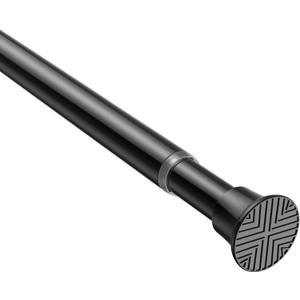 AIZESI Tension Curtain Rod 18-36 inch，1Pcs Adjustable Tension Rod Black Curtain Tension Rod No Drilling Small Tension Rod Spring Tension Curtain Rod Expandable Curtain Rod