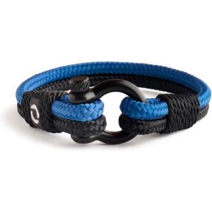Mens Rope Bracelet - Stainless Steel Black Shackle, Extremely Durable and Scratch Resistant Waterproof Paracord, Handmade, Nautical Wristband for Men (RoyalBlue)