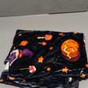 Halloween Blanket Cute Gnome Pumpkin Black Blanket Halloween Lightweight Throw Blanket for Women Kids Soft Cozy Fleece Couch Living Room 40x50 inches