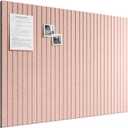 Bumusty Large Cork Board Alternative-48 x 36" Felt Bulletin Board Tiles, with 30 Pushpins, 70 Adhesive Tabs, Fine-Stripe 12-Pack, Cork Boards for Office Push Pin Board Felt Board-Pink