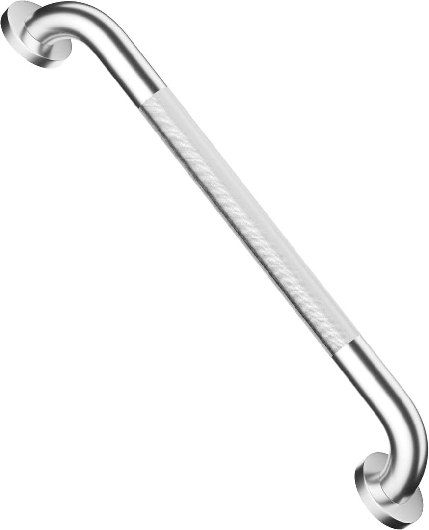 20 Inch Anti Slip Shower Grab Bar, Munzong Stainless Steel Bathroom Grab Bar, Satin Brushed Nickel Knurled Bathroom Balance Bar, Safety Hand Rail Support Handicap Elderly Senior Assist Bath Handle