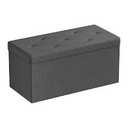 Modern Gray Linen Fabric Storage Ottoman Bench 30-in x 15-in x 15-in