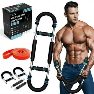 EMAN Power Twister Arm Trainer – 30–130 lbs Adjustable Resistance with 4 Built-in Steel Springs, Chest Expander & Forearm Exerciser, Includes Resistance Band, Home Gym Equipment for Men & Women