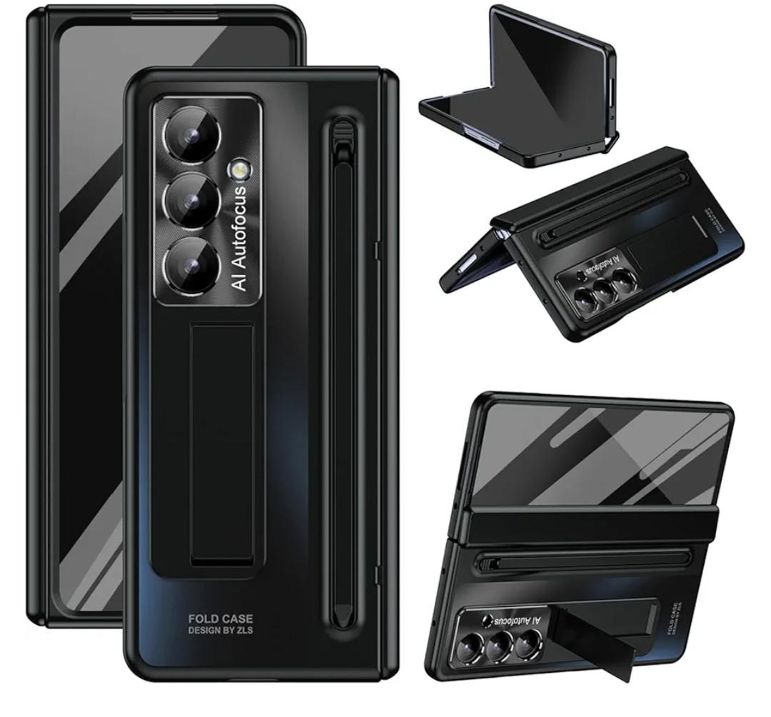 Galaxy Z Fold 7 Case with Hinge Protection, Kickstand, S Pen Holder, Screen Protector and Camera Protection - for Samsung Galaxy Z Fold 7 5G 2025 (Black)
