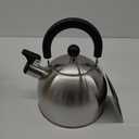 Primula Stewart Whistling Stovetop Tea Kettle Food Grade Stainless Steel, Hot Water Fast to Boil, Cool Touch Folding, 1.5-Quart, Brushed with Black Handle