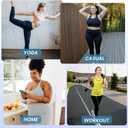 YOLIX Workout Leggings for Women - High Waisted Yoga Pants Tummy Control Compression for Running (Blue, L)