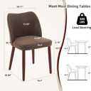 GarveeHome Leather Dining Chairs Set of 4 Upholstered PU Dining Chair with Wood Legs, Wing Backrest, Wooden Kitchen Chairs with Thick Cushions, Leveling Feet for Dining Room, Living Room, Taupe