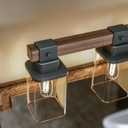 6 Light Bathroom Vanity Light 41 in with Glass Shade, Farmhouse Vanity Light for Bathroom Light fixtures Over Mirror, Square Rustic Brown