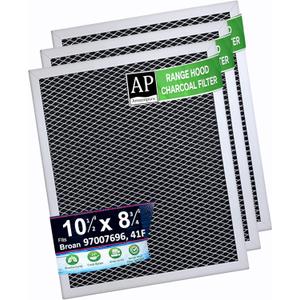 3 pack 97007696 8.75 x 10.5 in Charcoal Range Hood Filter Compatible with Whirlpool W10355450 Broan Nutone 6105C 41F 413023 41000 46000 11000 4341999 4378581 1172266 5-3082 51113711