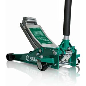 SATA 3-Ton (6,600 lb) Heavy-Duty Steel Floor Jack Ultra-Low Profile Design (2-11/16 Height) with Dual-Piston Quick Lift Pump, Tested for 1.5X Overload for Ultimate Safety